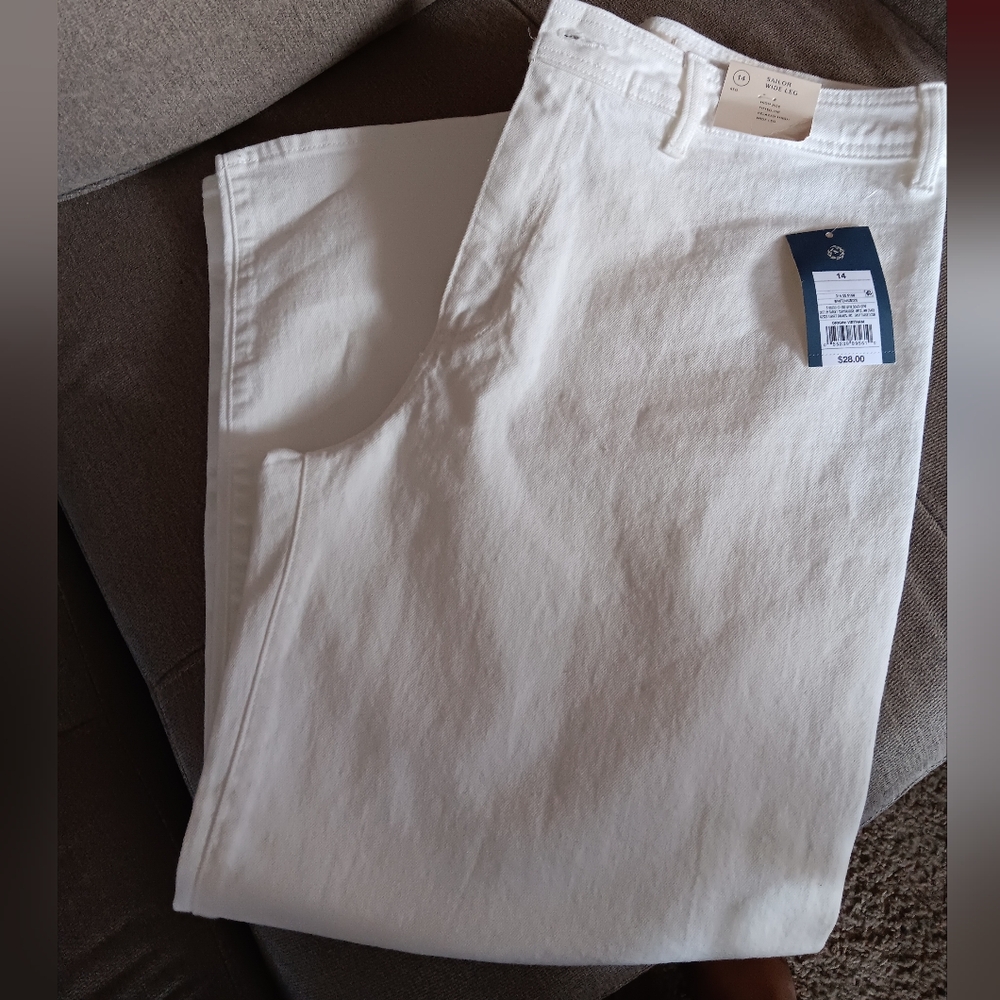 White Denim Wide Leg Jeans NWT